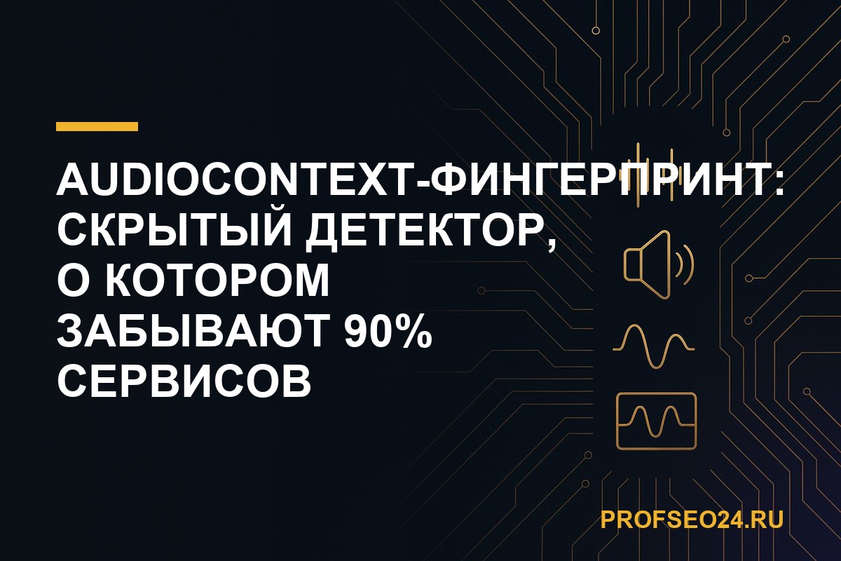 AudioContext-фингерпринт: скрытый детектор накрутки, о котором забывают 90% сервисов