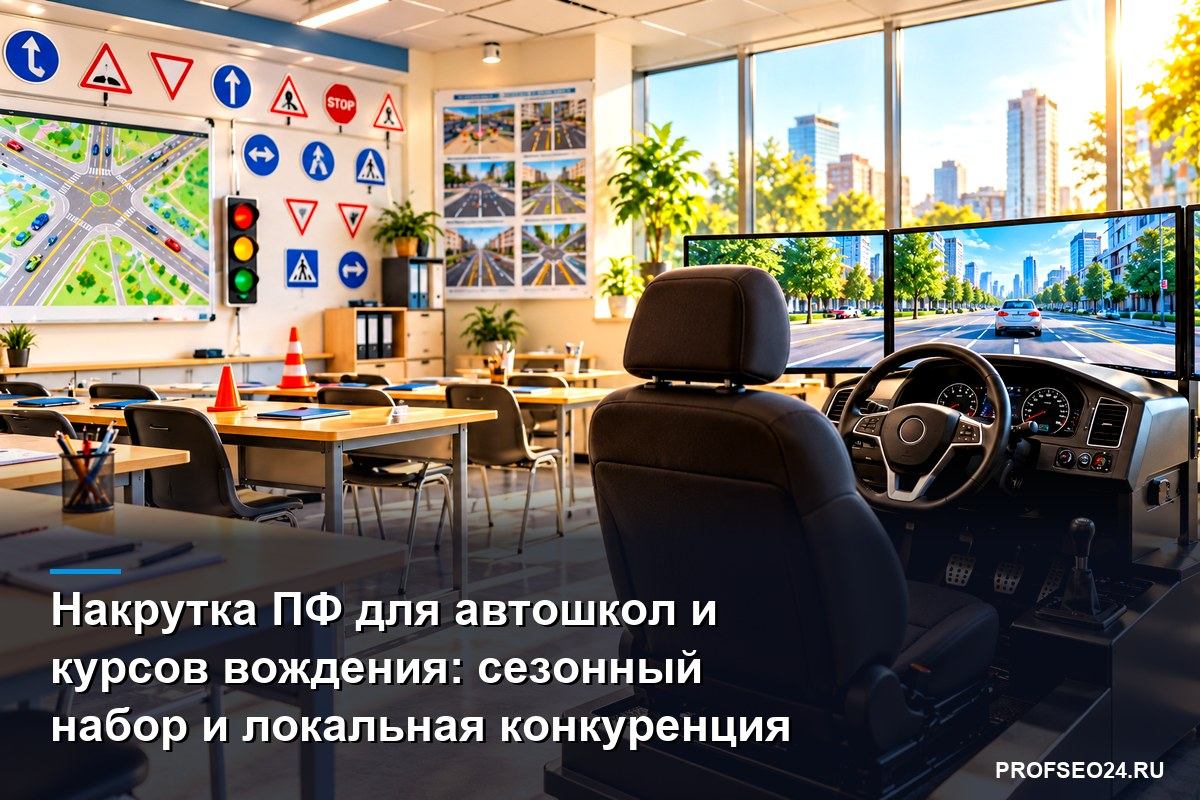 Накрутка ПФ для автошкол и курсов вождения: сезонный набор и локальная конкуренция