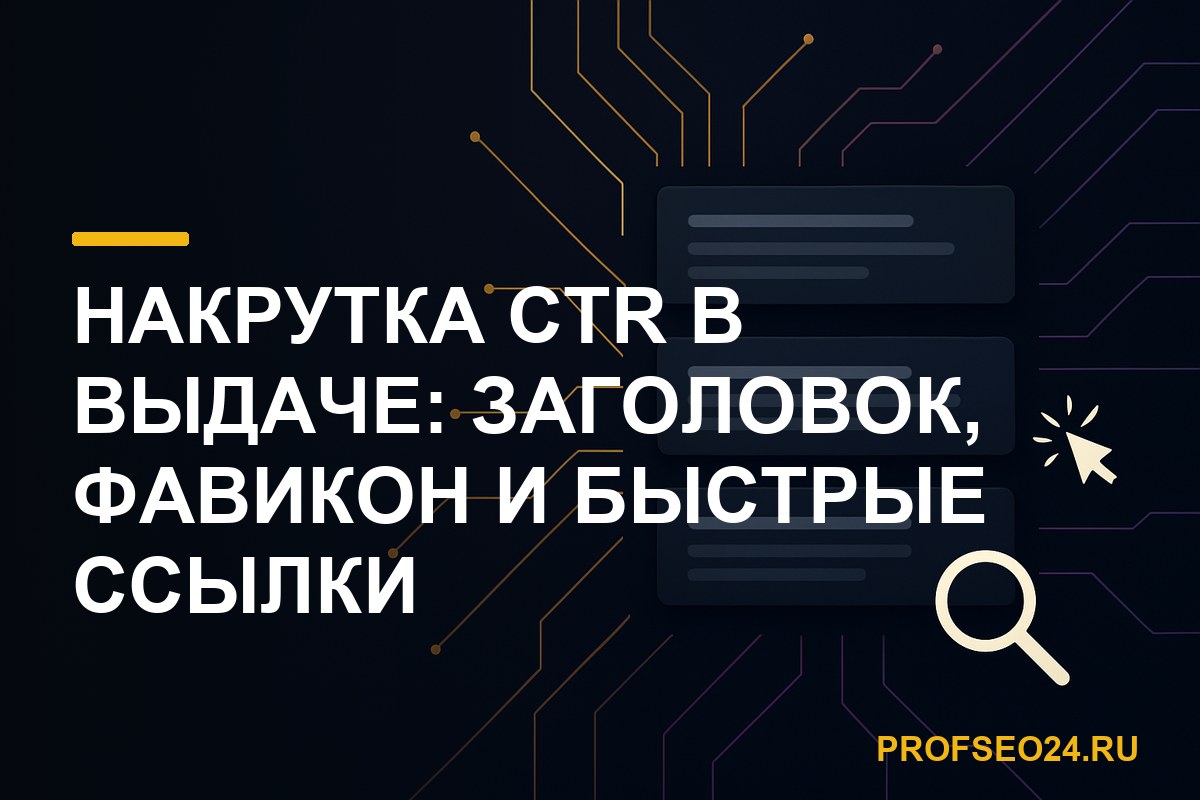 Накрутка CTR в выдаче: заголовок, фавикон и быстрые ссылки