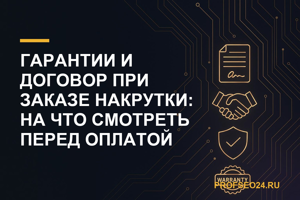 Гарантии и договор при заказе накрутки: на что смотреть перед оплатой