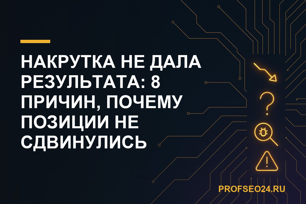 Накрутка не дала результата: 8 причин, почему позиции не сдвинулись