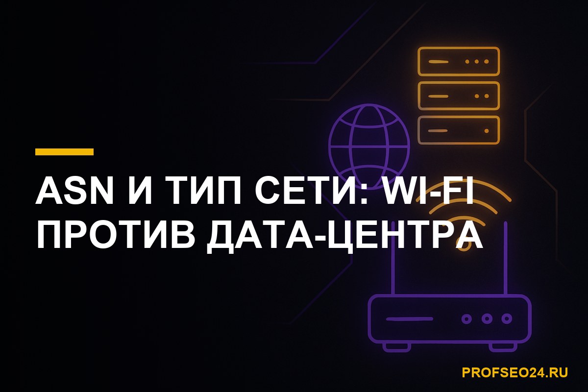 ASN и тип сети: Wi-Fi против дата-центра в накрутке ПФ