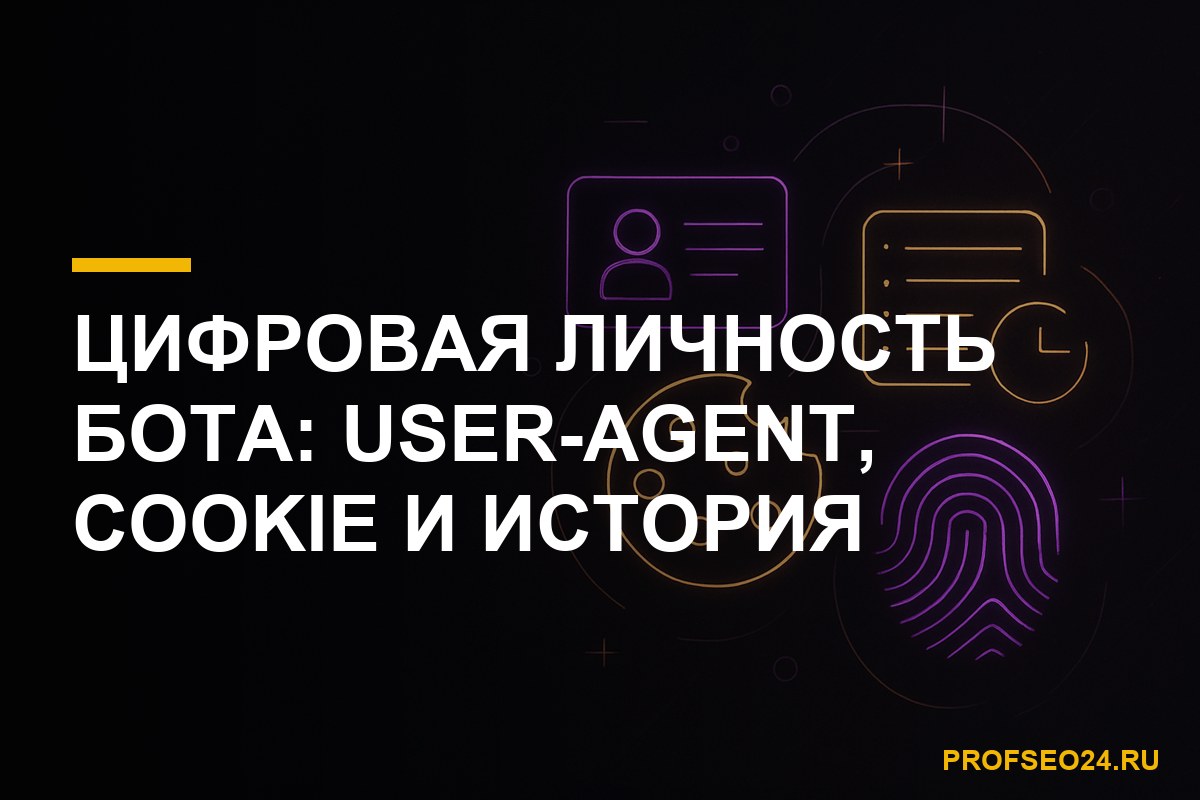 Цифровая личность бота: User-Agent, cookie и история браузера для накрутки ПФ
